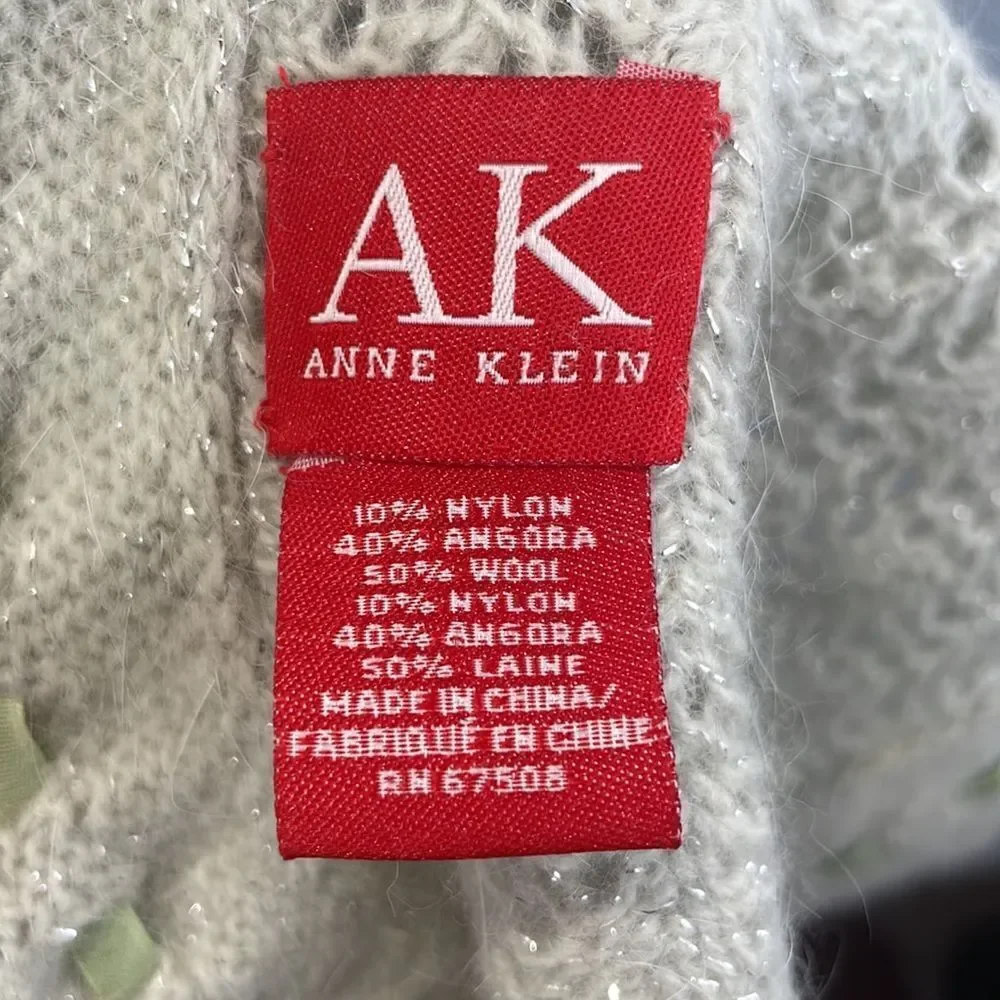 Anne Klein scarf Angora blend light green